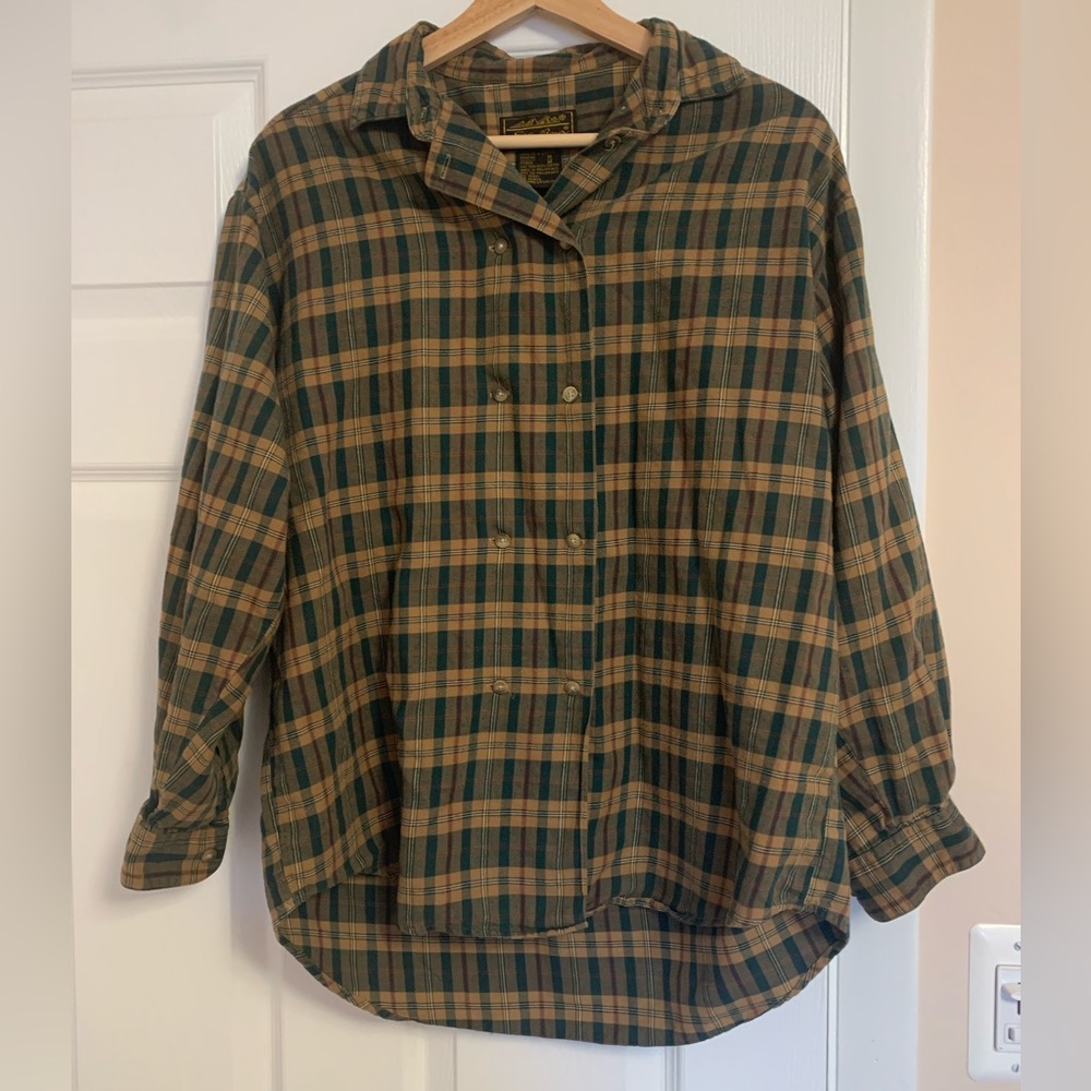 Vintage Eddie Bauer women’s plaid lightweight flannel, medium